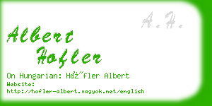 albert hofler business card